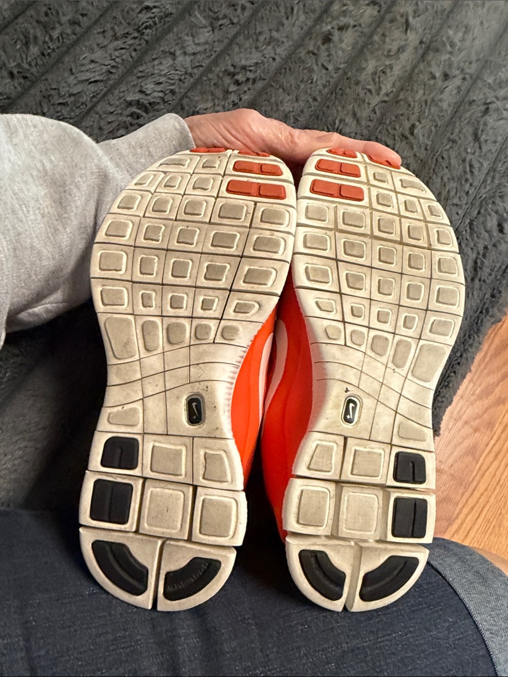 Nike Orange Running Shoes with Yellow Laces - Picture 8 of 12